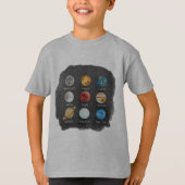 太陽系の水彩画はTシャツをからかいます Tシャツ (正面)