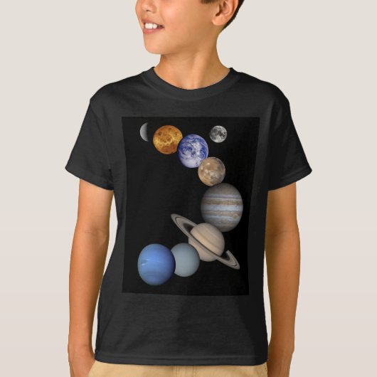 太陽系の範囲私達の惑星 Tシャツ (正面)