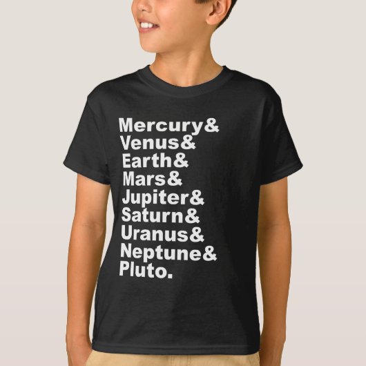 太陽系の9つの惑星 (2006年以前) Tシャツ (正面)