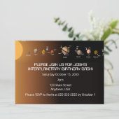 太陽系パーティー招待状 招待状 (スタンド正面)