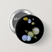 太陽系ボタンの宇宙-天文学科学のギフト 缶バッジ (正面&裏面)