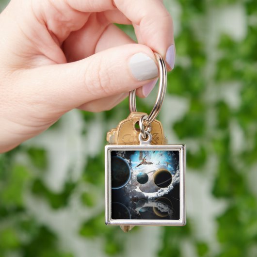 太陽系外惑星と地球 キーホルダー (手)