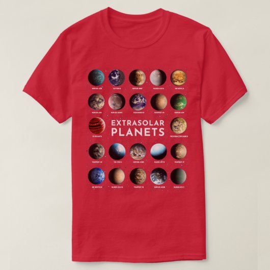 太陽系外惑星惑星天文学宇宙星空 Tシャツ (デザイン正面)