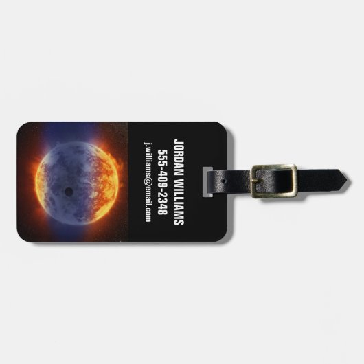 太陽系外惑星Gj 3470bの水素ガス雲 ラゲッジタグ (正面横)