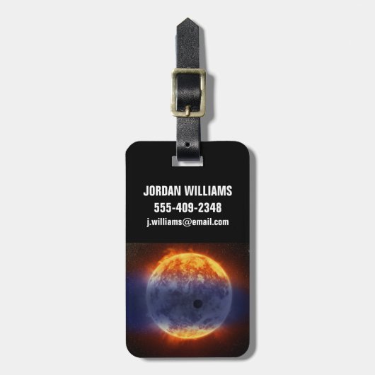 太陽系外惑星Gj 3470bの水素ガス雲 ラゲッジタグ (正面縦)