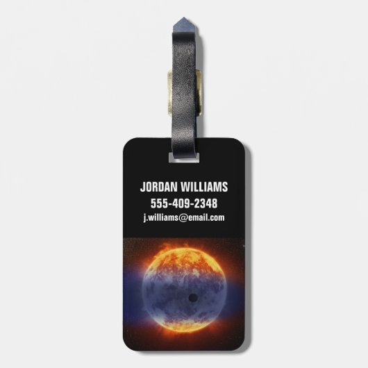 太陽系外惑星Gj 3470bの水素ガス雲 ラゲッジタグ (裏面縦)