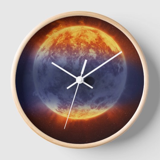 太陽系外惑星Gj 3470bの水素ガス雲 壁時計 (正面)
