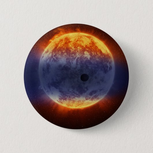 太陽系外惑星Gj 3470bの水素ガス雲 缶バッジ (正面)