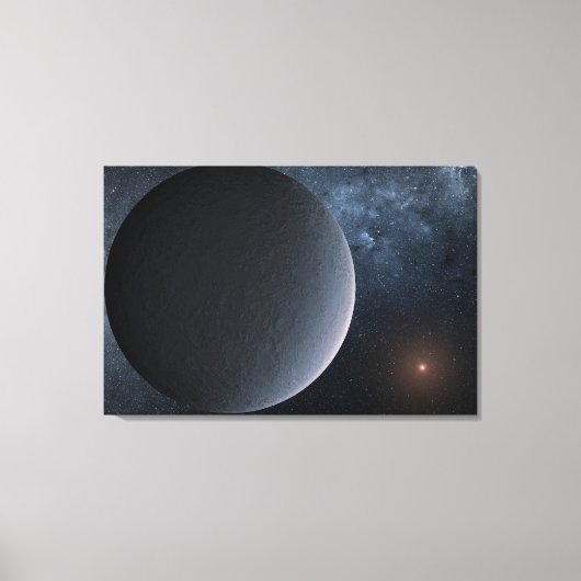 太陽系外惑星Ogle-2016-Blg-1195lb小星を公転する キャンバスプリント (正面)