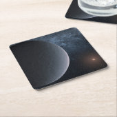 太陽系外惑星Ogle-2016-Blg-1195lb小星を公転する スクエアペーパーコースター (アングル)