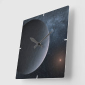 太陽系外惑星Ogle-2016-Blg-1195lb小星を公転する スクエア壁時計 (傾斜)