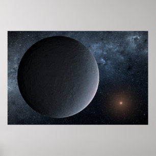 太陽系外惑星Ogle-2016-Blg-1195lb小星を公転する ポスター