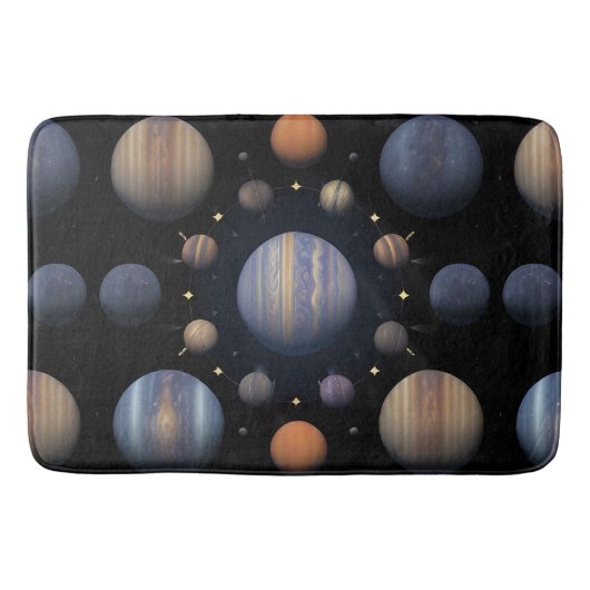 太陽系惑星コズミック銀河天文学デコレーション バスマット (正面)