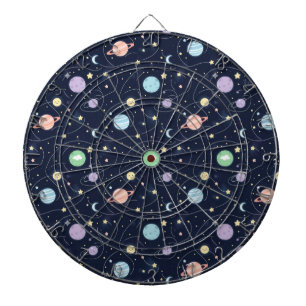 太陽系惑星シームレスパターン ダーツボード