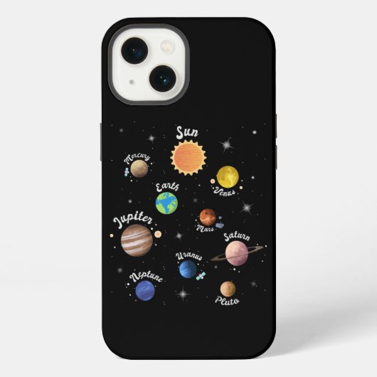 太陽系惑星子供の知識宇宙Ca iPhoneケース (裏面)