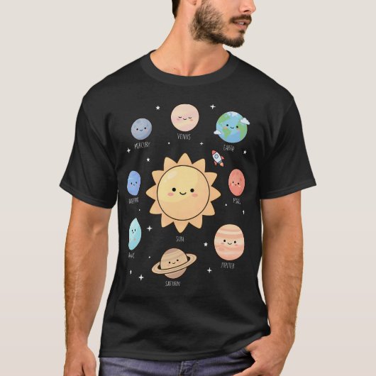太陽系惑星宇宙科学天文学 Tシャツ (正面)