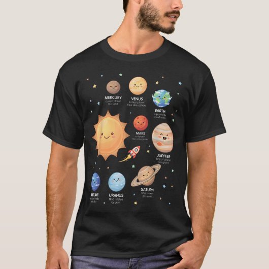 太陽系惑星宇宙科学天文学 Tシャツ (正面)