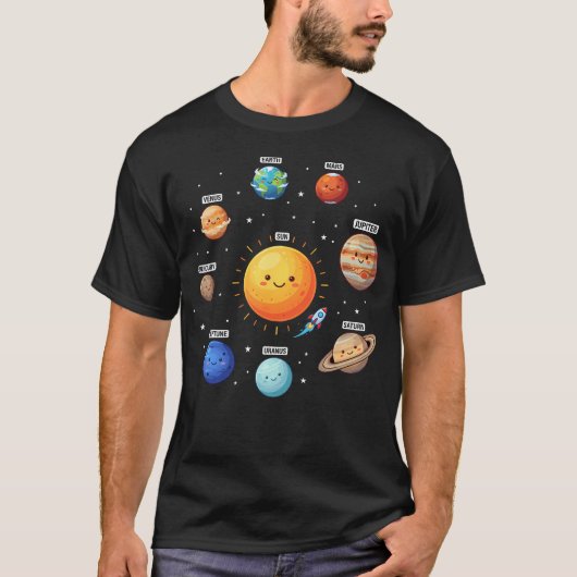太陽系惑星宇宙科学天文学 Tシャツ (正面)