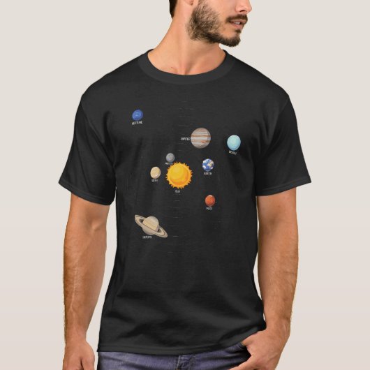 太陽系惑星宇宙科学 Tシャツ (正面)