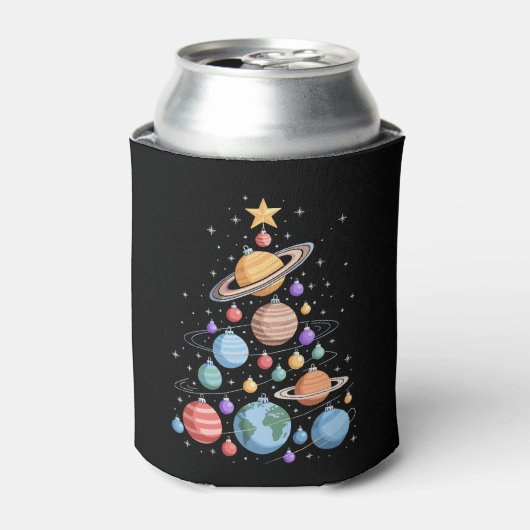 太陽系惑星 クリスマスツリー スペース ホリデー 缶クーラー (缶正面)