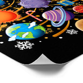 太陽系惑星 クリスマスツリー 天文学 Xmas ポスター (角)