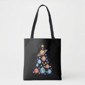 太陽系惑星 クリスマスツリー 宇宙 ホリデー トートバッグ (正面)