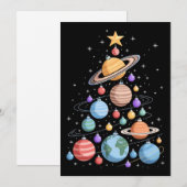 太陽系惑星 クリスマスツリー 宇宙 ホリデー 招待状 (正面/裏面)