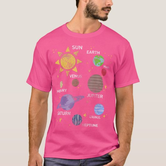 太陽系惑星 天文学 Tシャツ (正面)