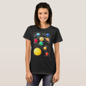 太陽系惑星 科学 スペース 男の子 女の子 STEM Tシャツ (正面フル)
