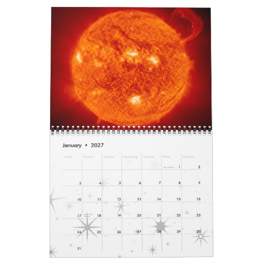太陽系2015の宇宙天文学のカレンダー カレンダー (1月 2027)