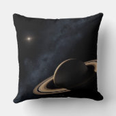 太陽系、クローズアップの土星の惑星 クッション (裏面)