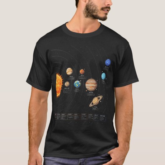 太陽系 惑星 宇宙科学 Tシャツ (正面)