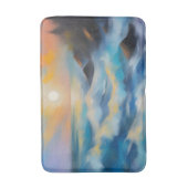太陽絵を描の下の薄い青い海の波 バスマット (正面縦)