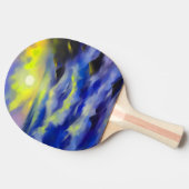 太陽絵画の下の濃い青い海の波 卓球ラケット (横)