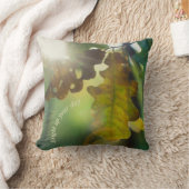 太陽葉を浴びたオーク材 クッション (ブランケット)