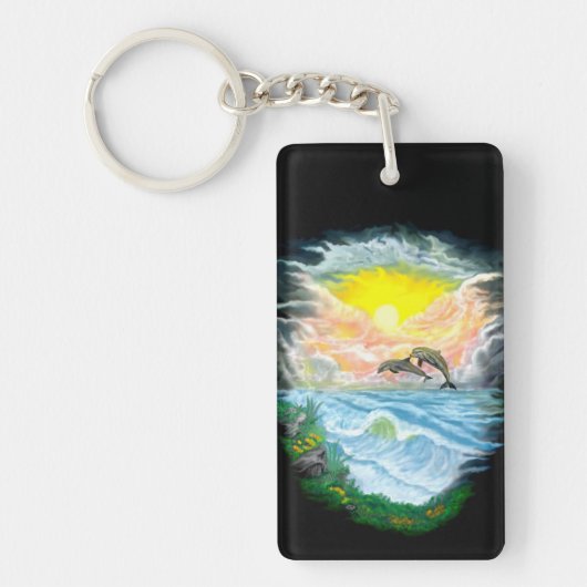 太陽遊の下のイルカ キーホルダー (正面)