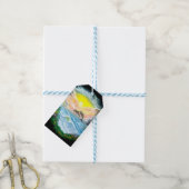 太陽遊の下のイルカ ギフトタグ (より糸付き)