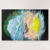 太陽遊の下のイルカ ジグソーパズル (横)