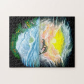 太陽遊の下のイルカ ジグソーパズル (横)