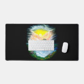 太陽遊の下のイルカ デスクマット (キーボード&マウス)