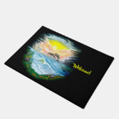 太陽遊の下のイルカ ドアマット (アングル)