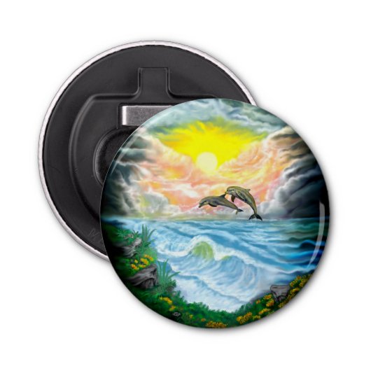 太陽遊の下のイルカ 栓抜き (正面)