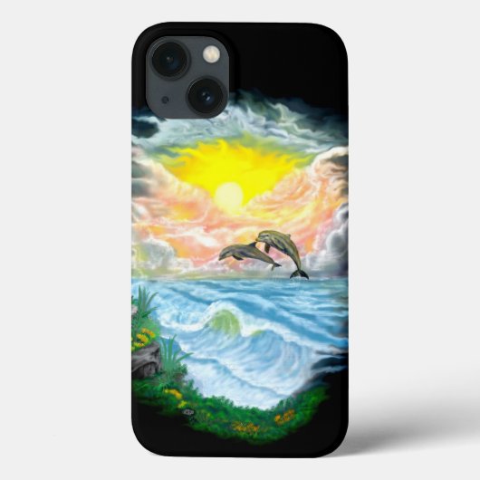 太陽遊の下のイルカ Case-Mate iPhoneケース (裏面)