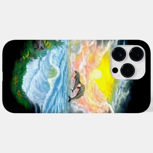 太陽遊の下のイルカ Case-Mate iPhoneケース (裏面 (横))