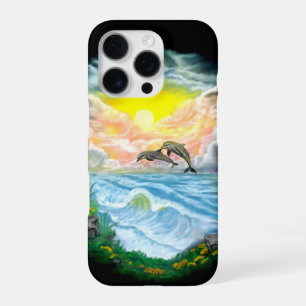 太陽遊の下のイルカ iPhone 16 PROケース