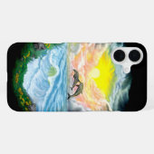 太陽遊の下のイルカ iPhoneケース (裏面横)