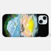太陽遊の下のイルカ iPhoneケース (裏面横)