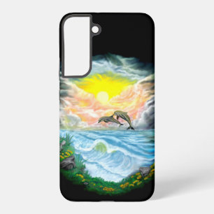 太陽遊の下のイルカ SAMSUNG GALAXY S22+ケース