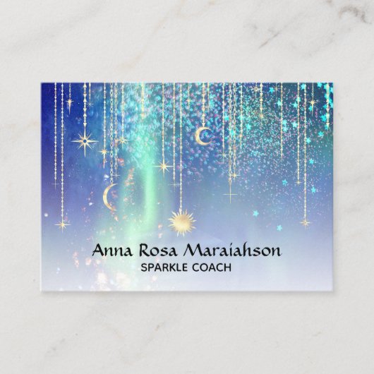 *~*太陽金ゴールド星輝く月天宇宙 名刺 (正面)