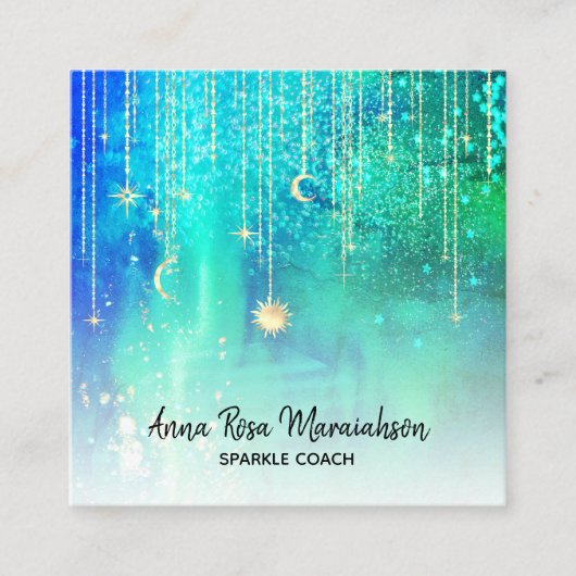 *~*太陽金ゴールド星輝月天宇宙 スクエア名刺 (正面)